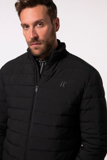 JP1880 Jacket Quilted Stand-up Collar Black - Μπουφάν - Aνδρικά μπουφαν μεγάλα μεγέθη