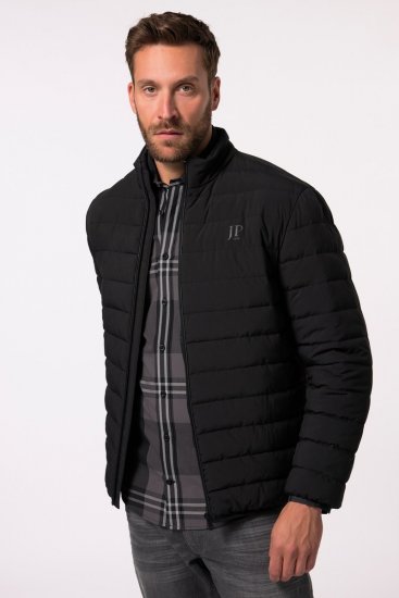 JP1880 Jacket Quilted Stand-up Collar Black - Μπουφάν - Aνδρικά μπουφαν μεγάλα μεγέθη
