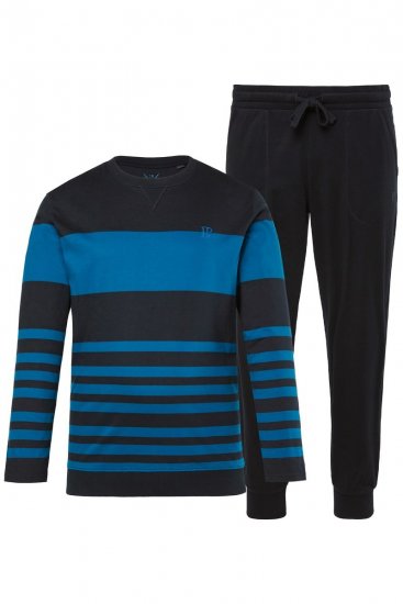 JP1880 Pyjamas Two-piece Long Sleeve with Stripes Blue - Εσώρουχα/Μαγιό - Aνδρικά Εσώρουχα μεγάλα μεγέθη