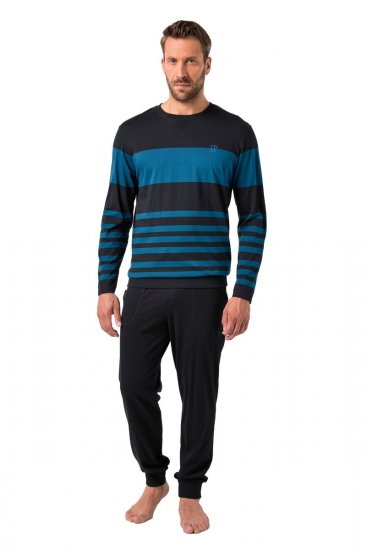 JP1880 Pyjamas Two-piece Long Sleeve with Stripes Blue - Εσώρουχα/Μαγιό - Aνδρικά Εσώρουχα μεγάλα μεγέθη