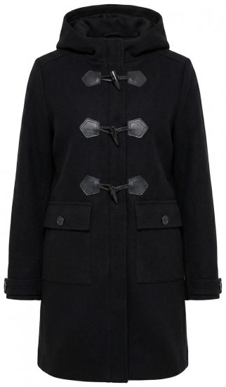 Ulla Popken 829347 Παλτό duffle Μαύρο - Παλτό - Γυναικεία Παλτό σε Μεγάλα Μεγέθη