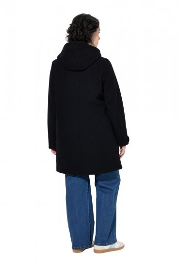 Ulla Popken 829347 Παλτό duffle Μαύρο - Παλτό - Γυναικεία Παλτό σε Μεγάλα Μεγέθη