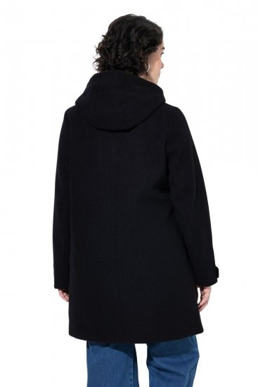 Ulla Popken 829347 Παλτό duffle Μαύρο - Παλτό - Γυναικεία Παλτό σε Μεγάλα Μεγέθη