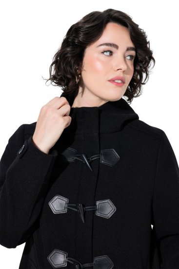 Ulla Popken 829347 Παλτό duffle Μαύρο - Παλτό - Γυναικεία Παλτό σε Μεγάλα Μεγέθη