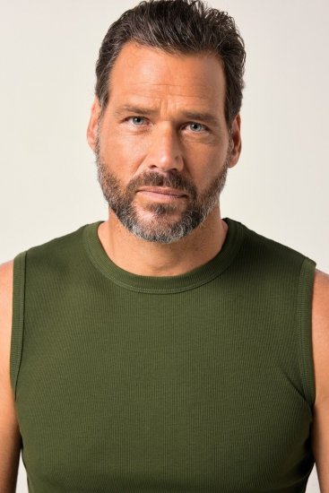 JP1880 Undershirt Rib Jersey Green - Μακό μπλουζάκια - Aνδρικά μπλουζεσ μεγάλα μεγέθη