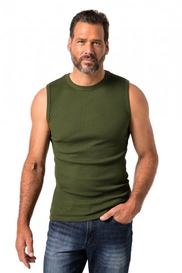 JP1880 Undershirt Rib Jersey Green - Μακό μπλουζάκια - Aνδρικά μπλουζεσ μεγάλα μεγέθη