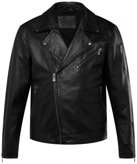 JP1880 830586 Μπουφάν biker από nappa αρνιού Μαύρο - Μπουφάν - Aνδρικά μπουφαν μεγάλα μεγέθη
