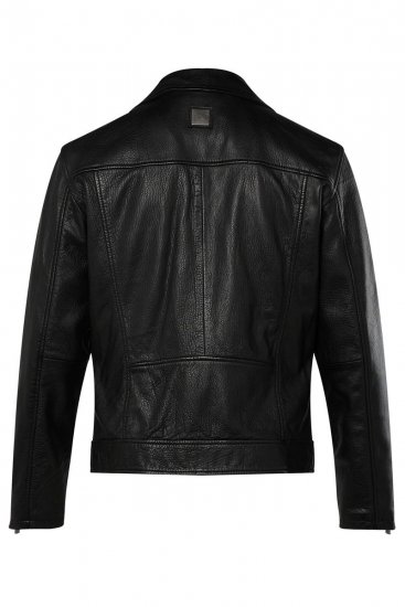 JP1880 830586 Μπουφάν biker από nappa αρνιού Μαύρο - Μπουφάν - Aνδρικά μπουφαν μεγάλα μεγέθη