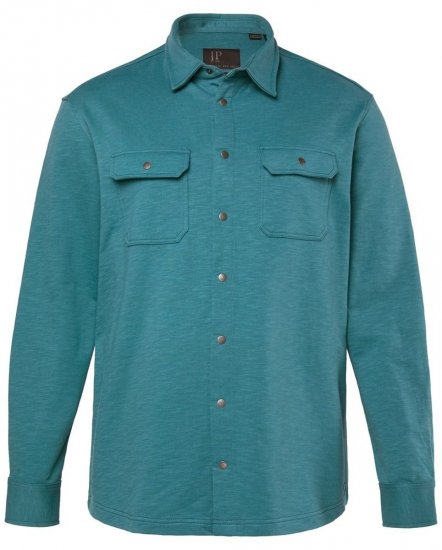 JP1880 Jersey Shirt Long Sleeve Modern Fit Blue - Πουκάμισα - Aνδρικά πουκαμισα μεγαλα μεγάλα μεγέθη