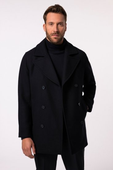 JP1880 Caban Short Double-breasted Overcoat Navy - Μπουφάν - Aνδρικά μπουφαν μεγάλα μεγέθη