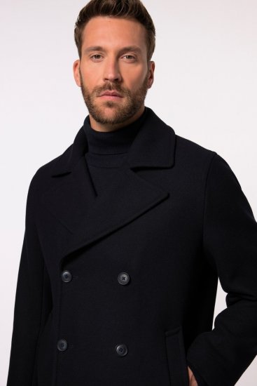 JP1880 Caban Short Double-breasted Overcoat Navy - Μπουφάν - Aνδρικά μπουφαν μεγάλα μεγέθη