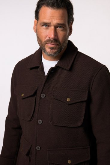 JP1880 Field Jacket Dark Brown - Μπουφάν - Aνδρικά μπουφαν μεγάλα μεγέθη