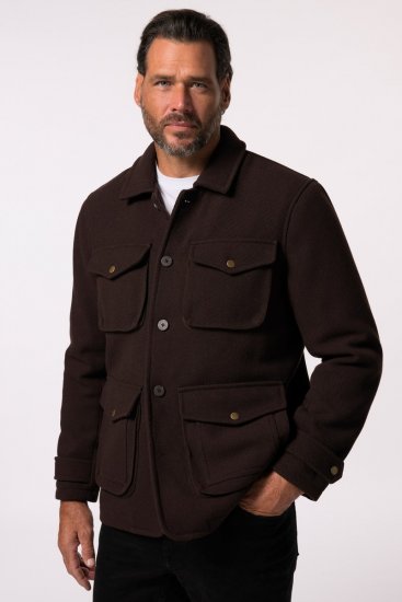 JP1880 Field Jacket Dark Brown - Μπουφάν - Aνδρικά μπουφαν μεγάλα μεγέθη