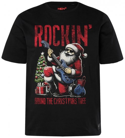 Men+ 180 Μπλουζάκι Rockin' Μαύρο - Μακό μπλουζάκια - Aνδρικά μπλουζεσ μεγάλα μεγέθη