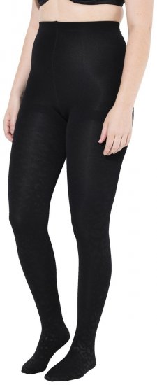 Ulla Popken 833809 Καλσόν με animal print Μαύρο - Καλσόν & κάλτσες - 