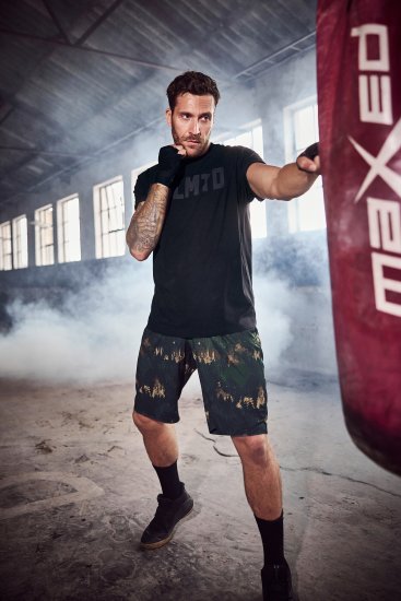 JP1880 Jay-Pi Bermuda QuickDry Mesh Fitness Shorts Khaki - Αθλητικά ρούχα & Outdoor - Aθλητικα ρούχα μεγάλα μεγέθη ανδρικά