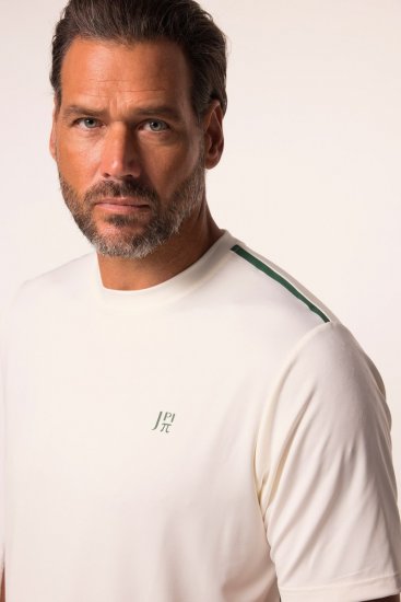 JP1880 QuickDry Stripes Tennis T-Shirt Off White - Αθλητικά ρούχα & Outdoor - Aθλητικα ρούχα μεγάλα μεγέθη ανδρικά