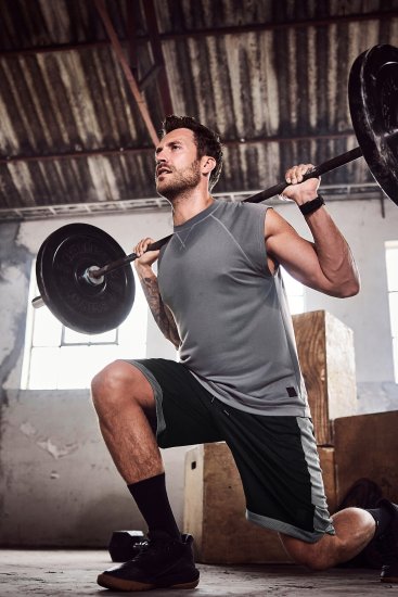 JP1880 Jay-Pi Bermuda QuickDry Mesh Fitness Shorts Black - Αθλητικά ρούχα & Outdoor - Aθλητικα ρούχα μεγάλα μεγέθη ανδρικά