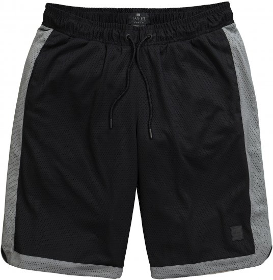 JP1880 Jay-Pi Bermuda QuickDry Mesh Fitness Shorts Black - Αθλητικά ρούχα & Outdoor - Aθλητικα ρούχα μεγάλα μεγέθη ανδρικά