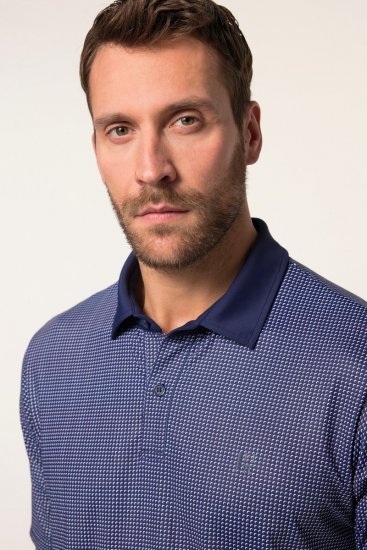 JP1880 Jay-Pi QuickDry Small Print Golf Polo Shirt Navy Blue - Πόλο μπλουζάκια - Aνδρικά μπλουζακια πολο μεγάλα μεγέθη