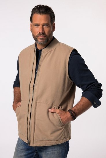 JP1880 834734 Γιλέκο canvas Σκούρο μπεζ - Μπουφάν - Aνδρικά μπουφαν μεγάλα μεγέθη