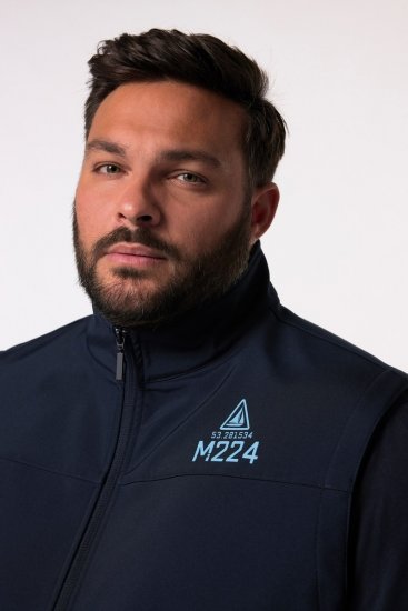Men+ 414 Γιλέκο softshell με όρθιο γιακά Σκούρο μπλε - Μπουφάν - Aνδρικά μπουφαν μεγάλα μεγέθη