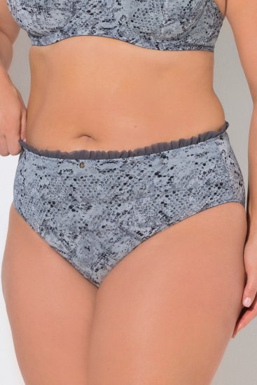 Ulla Popken 835633 Κυλοτάκια με animal print Ανθρακί - Κυλοτάκια - 