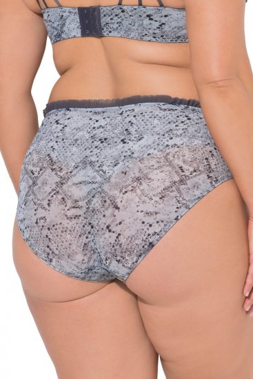 Ulla Popken 835633 Κυλοτάκια με animal print Ανθρακί - Κυλοτάκια - 