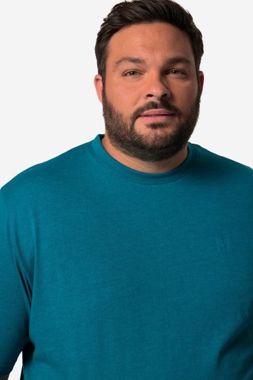 Men+ 276 Μπλουζάκι στρογγυλή λαιμόκοψη Γκριζογάλαζο - Μακό μπλουζάκια - Aνδρικά μπλουζεσ μεγάλα μεγέθη