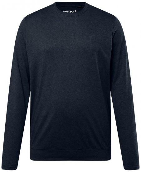 Men+ 313 Μπλουζάκι με μακρύ μανίκι bellyfit Σκούρο μπλε - Μακό μπλουζάκια - Aνδρικά μπλουζεσ μεγάλα μεγέθη