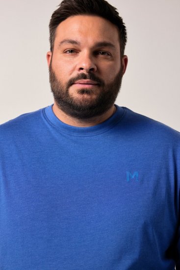 Men+ 313 Μπλουζάκι με μακρύ μανίκι bellyfit Μπλε κοβαλτίου - Μακό μπλουζάκια - Aνδρικά μπλουζεσ μεγάλα μεγέθη