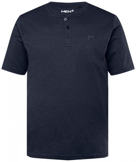 Men+ 365 Μπλούζα Henley Σκούρο μπλε - Μακό μπλουζάκια - Aνδρικά μπλουζεσ μεγάλα μεγέθη