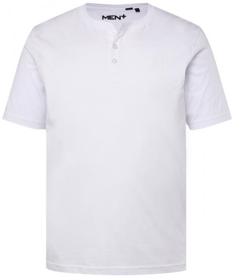 Men+ 365 Μπλούζα Henley Λευκό - Μακό μπλουζάκια - Aνδρικά μπλουζεσ μεγάλα μεγέθη