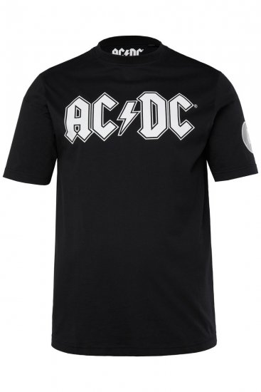 JP1880 AC/DC Classic Logo Band T-Shirt Black - Μακό μπλουζάκια - Aνδρικά μπλουζεσ μεγάλα μεγέθη