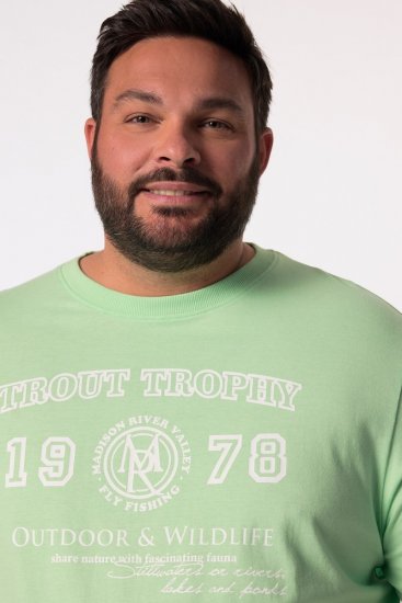 Men+ 424 Μπλουζάκι Trout Trophy Πράσινο της μέντας - Μακό μπλουζάκια - Aνδρικά μπλουζεσ μεγάλα μεγέθη