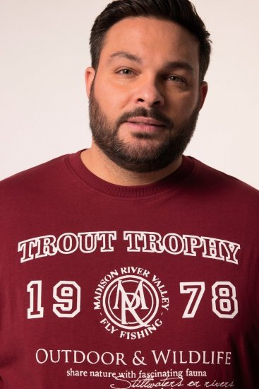 Men+ 424 Μπλουζάκι Trout Trophy Χάλκινο καφέ - Μακό μπλουζάκια - Aνδρικά μπλουζεσ μεγάλα μεγέθη
