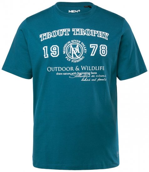 Men+ 424 Μπλουζάκι Trout Trophy Πράσινο λιμνοθάλασσας - Μακό μπλουζάκια - Aνδρικά μπλουζεσ μεγάλα μεγέθη