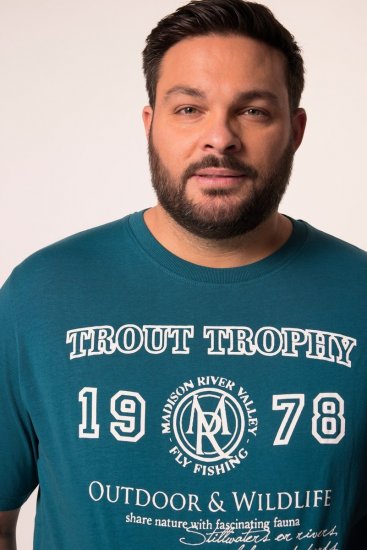Men+ 424 Μπλουζάκι Trout Trophy Πράσινο λιμνοθάλασσας - Μακό μπλουζάκια - Aνδρικά μπλουζεσ μεγάλα μεγέθη