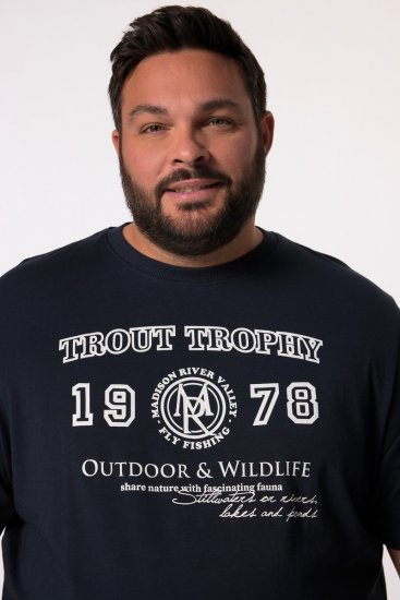 Men+ 424 Μπλουζάκι Trout Trophy Σκούρο μπλε - Μακό μπλουζάκια - Aνδρικά μπλουζεσ μεγάλα μεγέθη