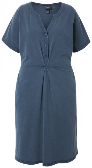 Ulla Popken 837403 Ζέρσεϊ φόρεμα με κοντά μανίκια Σκούρο μπλε - Φορέματα ζέρσεϊ - 
