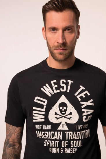 JP1880 T-Shirt 2-Pack Wild West Black And White - Μακό μπλουζάκια - Aνδρικά μπλουζεσ μεγάλα μεγέθη
