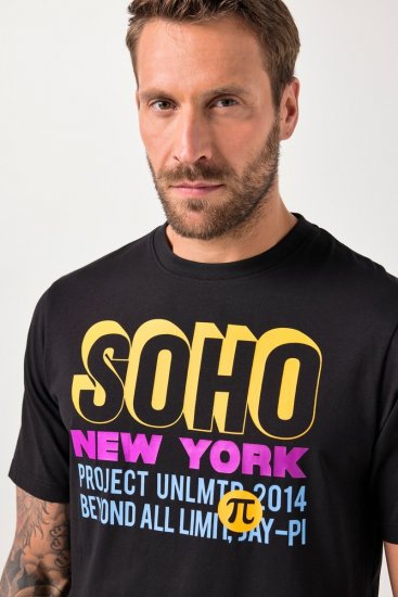 JAY-PI FLEXNAMIC® Soho T-shirt Black - Μακό μπλουζάκια - Aνδρικά μπλουζεσ μεγάλα μεγέθη