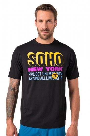 JAY-PI FLEXNAMIC® Soho T-shirt Black - Μακό μπλουζάκια - Aνδρικά μπλουζεσ μεγάλα μεγέθη