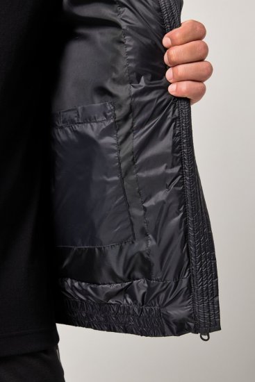 JAY-PI Lightly Quilted Jacket with a Hoodie Black - Μπουφάν - Aνδρικά μπουφαν μεγάλα μεγέθη