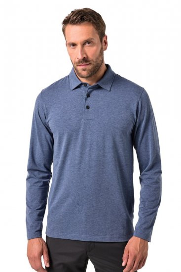 JAY-PI Quickdry Polo Long Sleeve Blue - Πόλο μπλουζάκια - Aνδρικά μπλουζακια πολο μεγάλα μεγέθη
