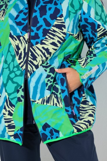 Ulla Popken 840024 Αδιάβροχο μπουφάν με animal print Πράσινο της μέντας - Αδιάβροχα - 
