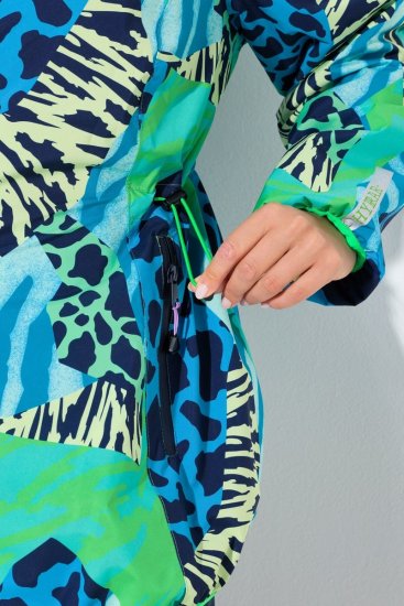 Ulla Popken 840024 Αδιάβροχο μπουφάν με animal print Πράσινο της μέντας - Αδιάβροχα - 