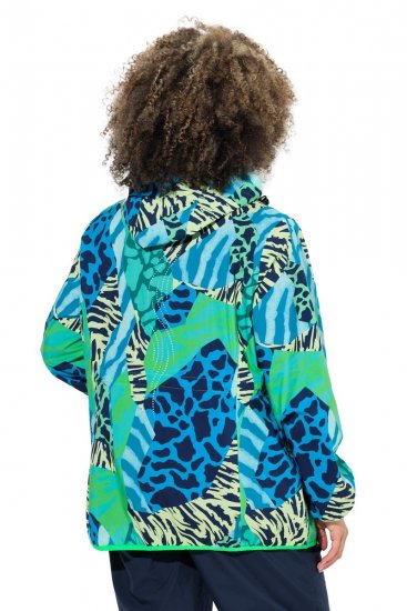 Ulla Popken 840024 Αδιάβροχο μπουφάν με animal print Πράσινο της μέντας - Αδιάβροχα - 