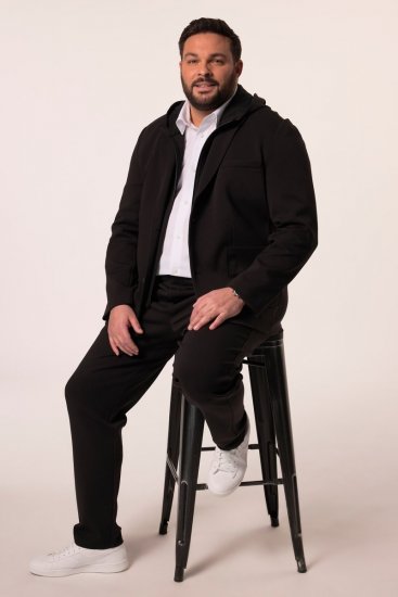 Men+ 205 Bilbao Flexlastic Σακάκι από ζέρσεϊ Μαύρο - Κουστούμια - κοστουμια ανδρικά μεγάλα μεγέθη
