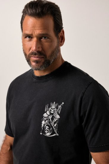 JP1880 T-Shirt Vintage Skeleton Black - Μακό μπλουζάκια - Aνδρικά μπλουζεσ μεγάλα μεγέθη